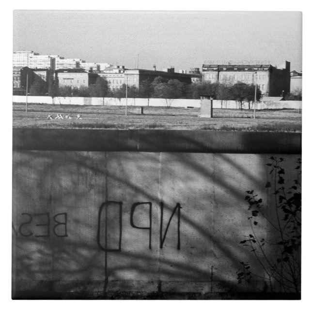 Vintage Tyskland Berlinmur Kakelplatta (Framsidan)