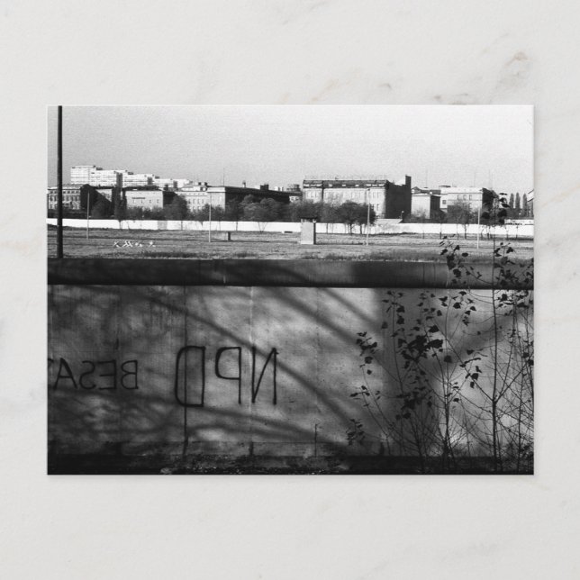 Vintage Tyskland Berlinmur Vykort (Framsida)