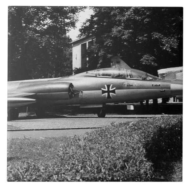 Vintage Tyskland München Deutsch Museum Starfighte Kakelplatta (Framsidan)