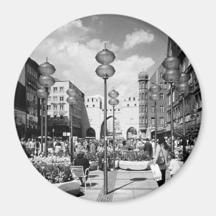 Vintage Tyskland München Towngate Karistor Magnet
