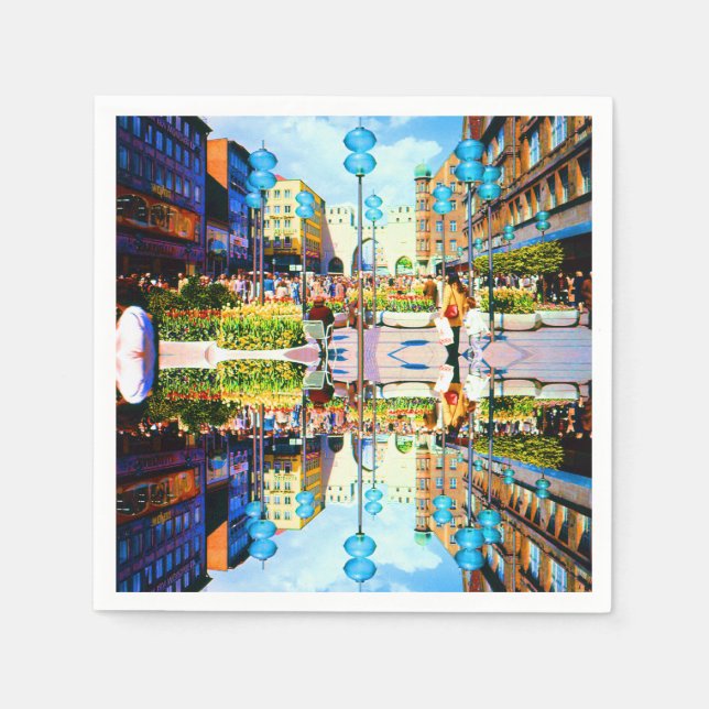 Vintage Tyskland München Towngate Karistor Pappersservett (Framsidan)