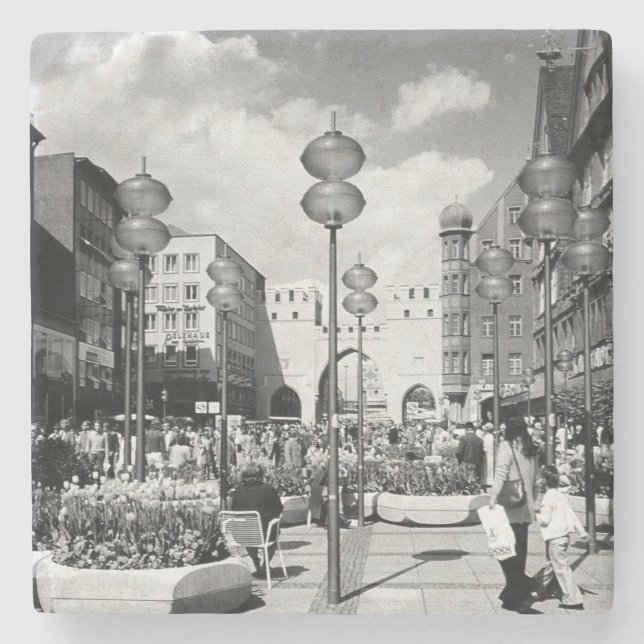 Vintage Tyskland München Towngate Karistor Stenunderlägg (Framsidan)