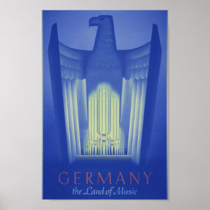 Vintage Tyskland musikland Poster