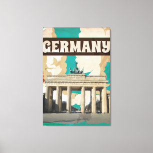 VINTAGE TYSKLAND RESEPOSTER CANVASTRYCK