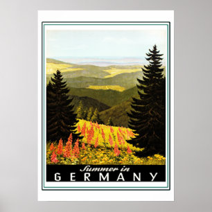 Vintage Tyskland sommarreseaffär Poster