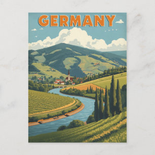 Vintage Tyskland Valley Travel Vykort