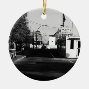Vintage Tysklanda Gräns-tjänster Öster Väster Berl Julgransprydnad Keramik