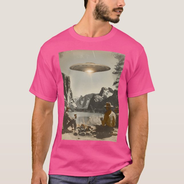 Vintage Ufo nationalparksdesign - Retro Alien Cam T Shirt (Framsida)