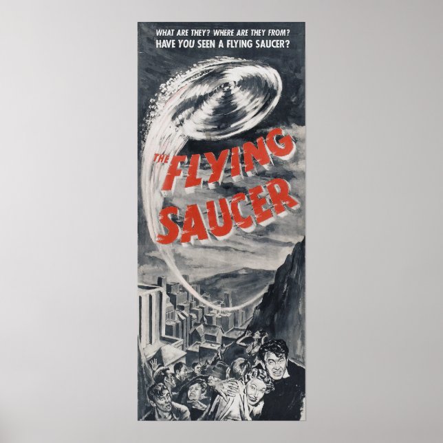 Vintage-UFO poster - har du sett en flygande aucer (Framsidan)