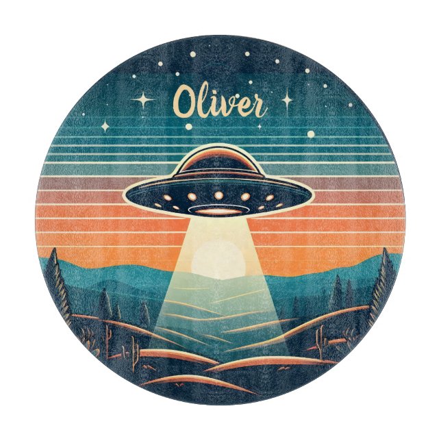 Vintage UFO vid solnedgång Personlig (Framsidan)