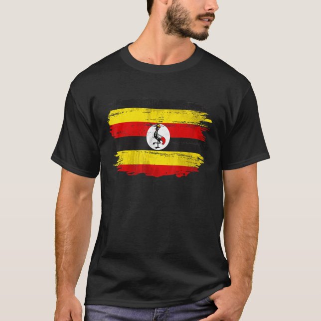 Vintage Uganda-flagga för ugandier   T Shirt (Framsida)