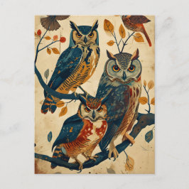 Vintage Uggla art Vykort