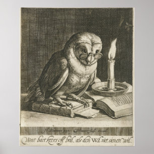 Vintage Uggla Illustration Poster