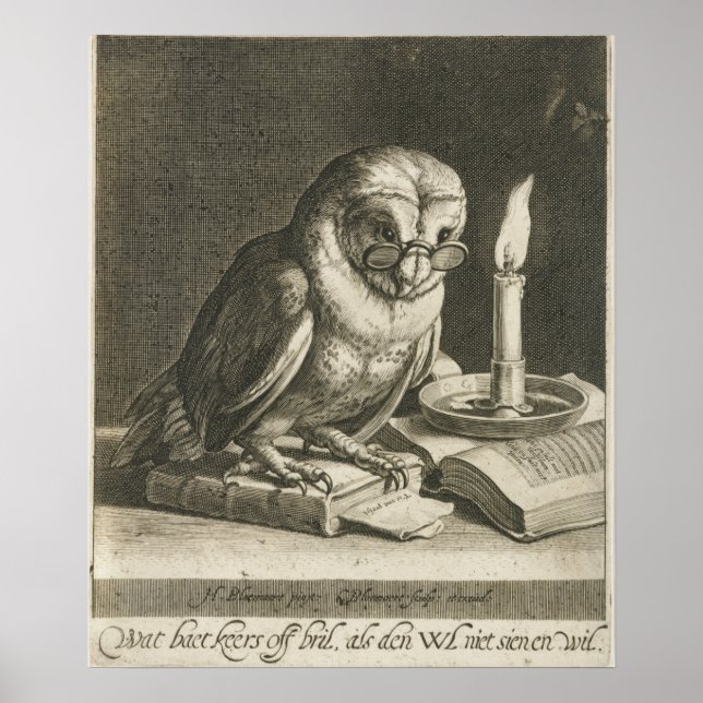 Vintage Uggla Illustration Poster (Framsidan)