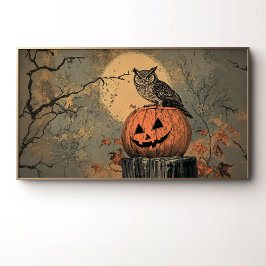 Vintage Uggla om Jack-o'-Lantern Poster