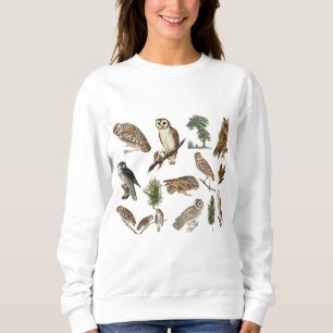 Vintage, Uggla-skogen Mönster T Shirt