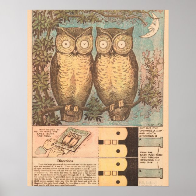 Vintage uggla söt höst hantverk  poster (Framsidan)