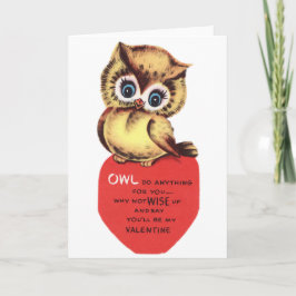 Vintage Uggla Valentine Helgkort