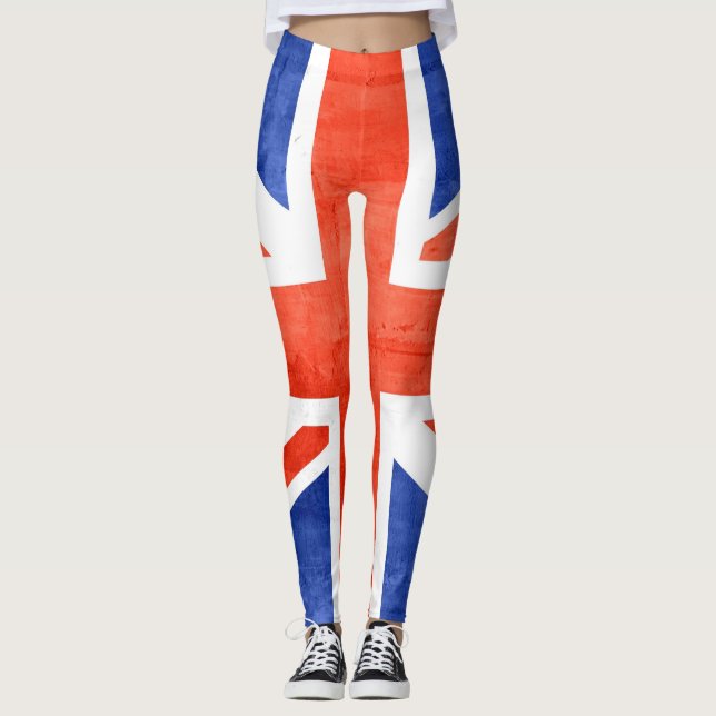 Vintage UK Flagga #10 Leggings (Framsida)