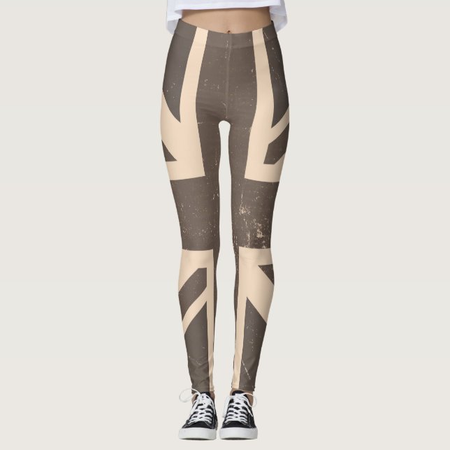 Vintage UK Flagga #4 Leggings (Framsida)