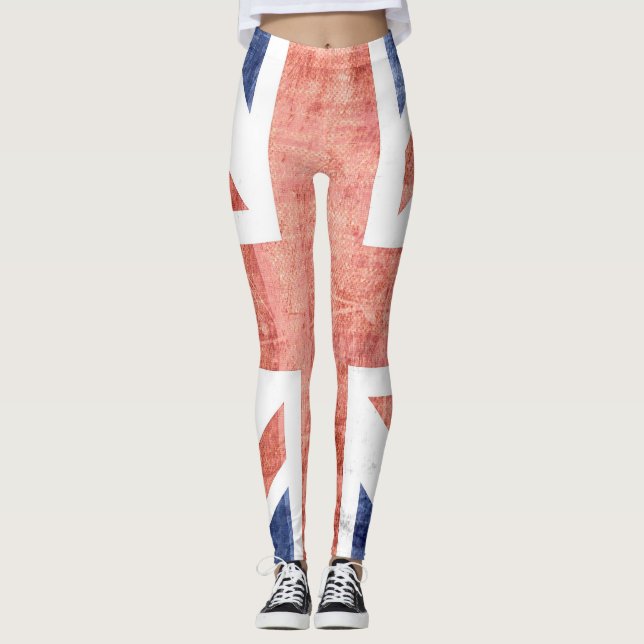 Vintage UK Flagga #5 Leggings (Framsida)