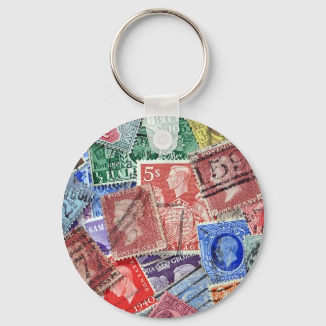 Vintage uk frimärke nyckelring (Framsida)
