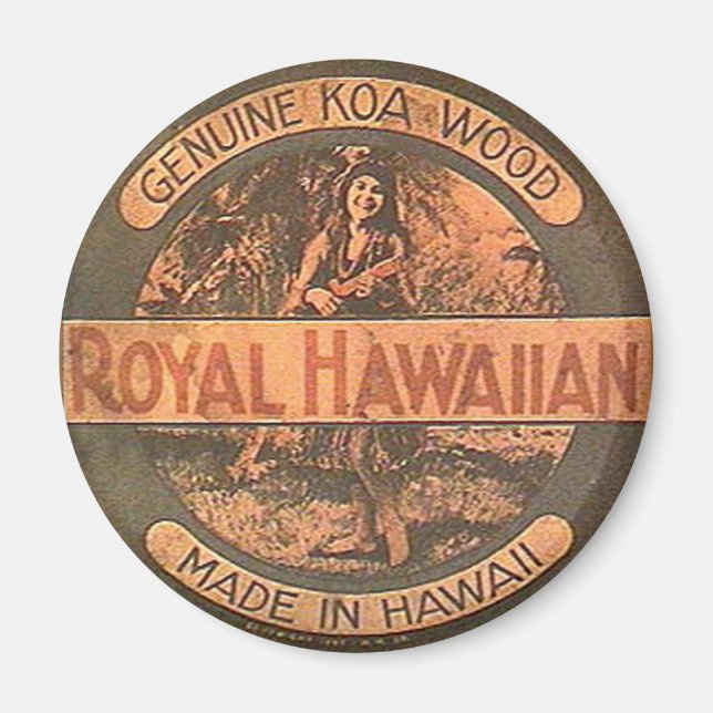 Vintage Ukelele Lable Magnet (Framsidan)