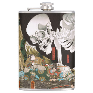 Vintage Ukiyo-e Kuniyoshi Skelett Spökenst Konst Fickplunta