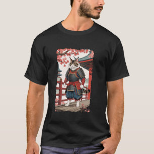 Vintage Ukiyo-e Samuraj Katt i Kimono Sumi-e ninja T Shirt