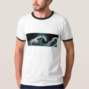 Vintage Ukiyo e Surfing Zen Meditation T-shirt
