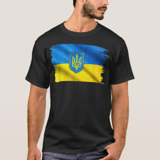 Vintage Ukraina Flagga Ukraina Älskare Trident Pea T Shirt