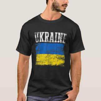 Vintage Ukraina Ukrainas Flagga Pride Gift T Shirt