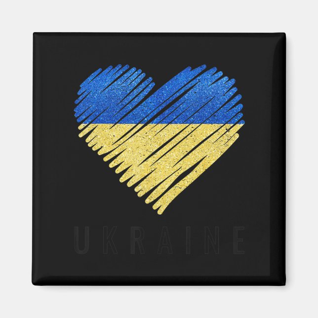 Vintage Ukraina Ukrainas Flagga Pride Magnet (Framsidan)