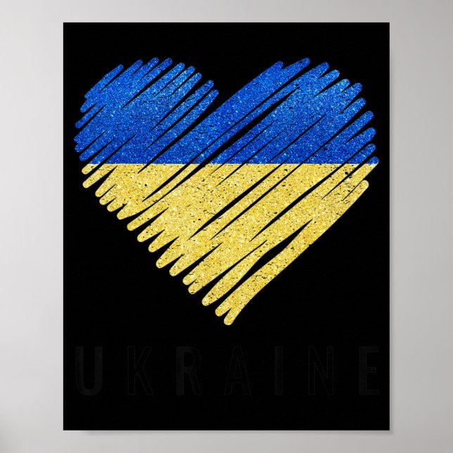 Vintage Ukraina Ukrainas Flagga Pride Poster (Framsidan)