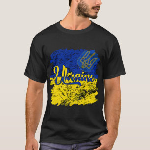 Vintage Ukraina Ukrainas Flagga står jag på Ukrain T Shirt