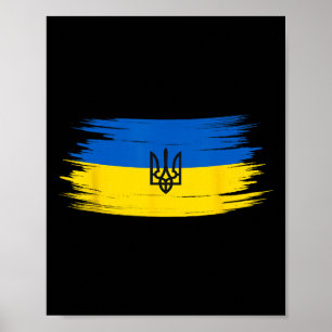 Vintage Ukraina Ukrainsk Flagga Stolthet 12 Poster