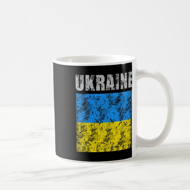Vintage Ukraina Ukrainsk Flagga Stolthet 9  Kaffemugg (Höger)
