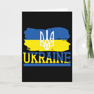 Vintage Ukraina Ukrainska Flagga Stolthet 3 Kort