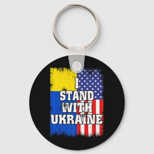 Vintage Ukrainas amerikanska Flagga Ukraina Patrio Nyckelring
