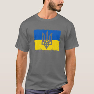 Vintage Ukrainas Flagga Ukraina Tryzub Trident T Shirt