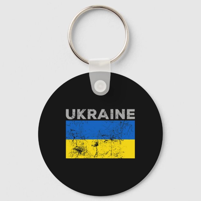 Vintage Ukraine Ukrainian Flag Pride 11  Nyckelring (Framsida)