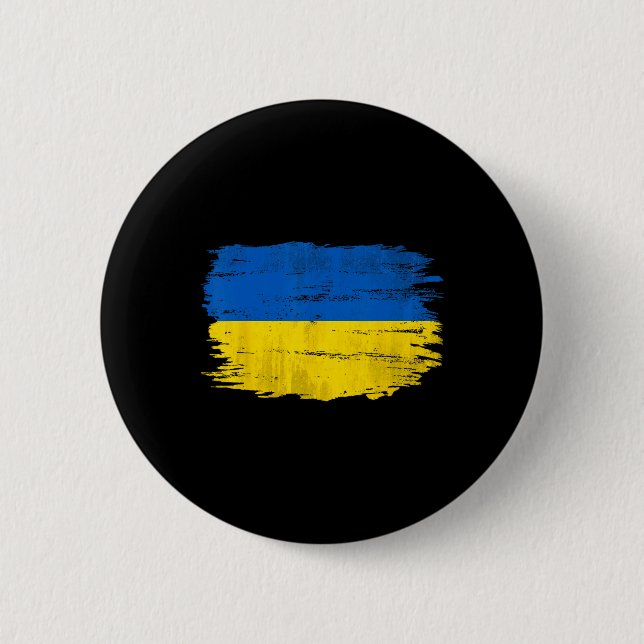 Vintage Ukrains flagga för ukrainskt present  Knapp (Framsida)