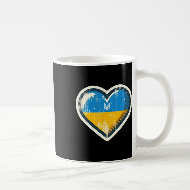 Vintage ukrainsk Bynner-fläkt Ukraina Flagga Retro Kaffemugg (Höger)