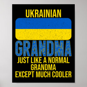 Vintage ukrainsk mormor Ukraina Flagga för mors da Poster