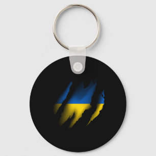 Vintage Ukrainska Flaggan Med Tiger Repor Torn Ukr Nyckelring