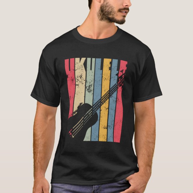 Vintage Ukulele Hoodie T Shirt (Framsida)