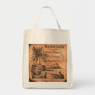 Vintage Ukulele Lable Bag Tygkasse