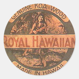Vintage Ukulele Sticker Runt Klistermärke