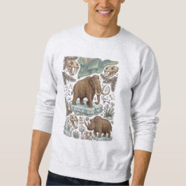 Vintage Ullig Mammut Istid Lång Ärmad Tröja