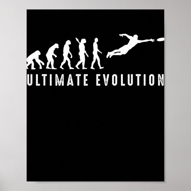 Vintage Ultimate Frisbee Sport Evolution Poster (Framsidan)
